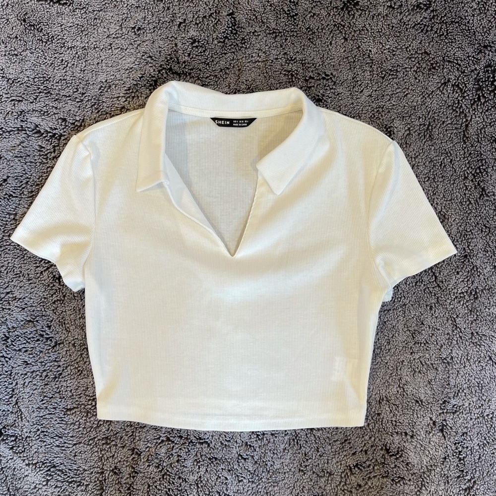Shein Collared Crop Top - S